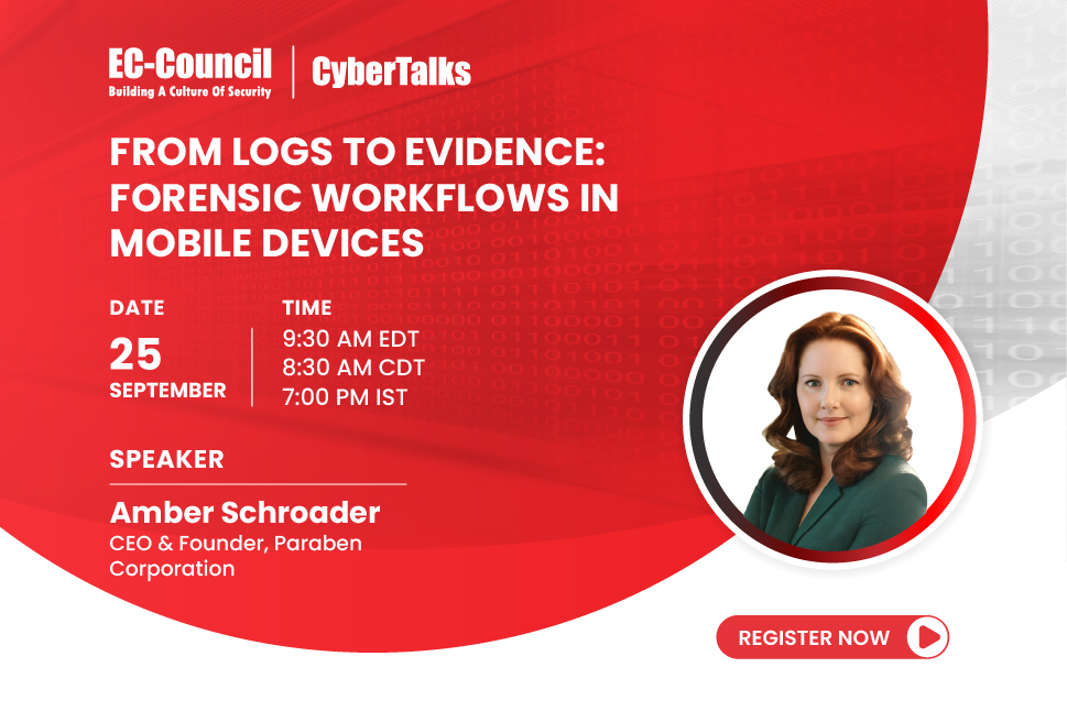 Join a webinar on September 25 with Amber Schroader on mobile forensics, tools, timeline reconstruction, and compliance.